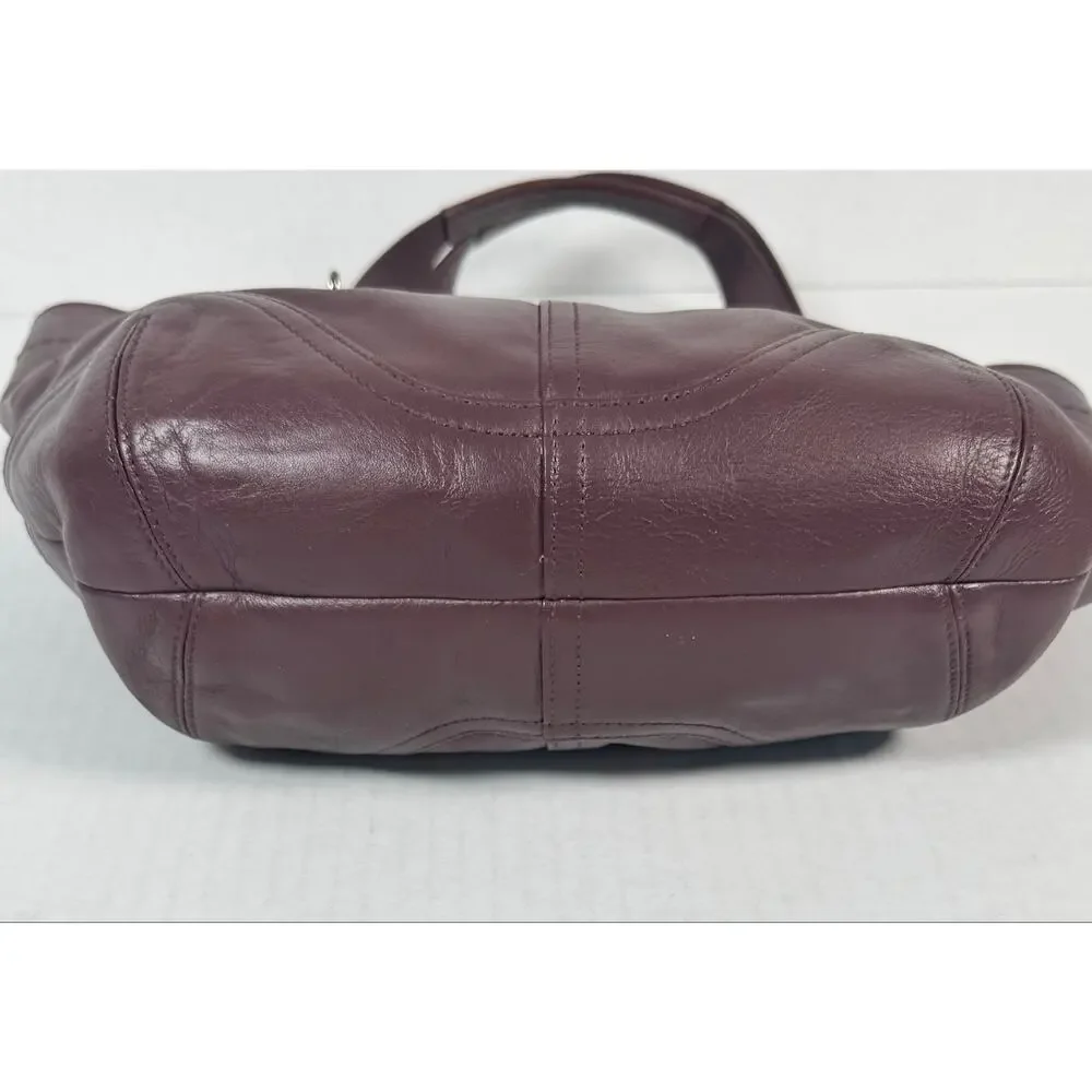 Coach Soho Plum Purple Leather Buckle Tote Shoulder Bag E3S-9544